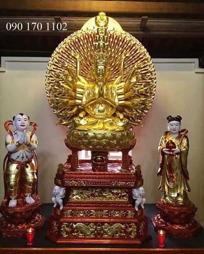 Tượng Phật bà Kim đồng Ngọc nữ