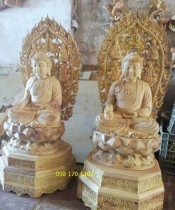 Tượng Phật Dược Sư bằng gỗ mít đẹp