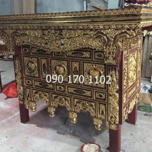 Mẫu bàn thờ chấp tải thếp vàng
