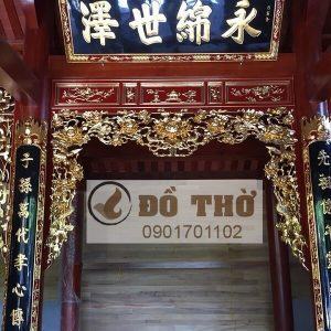 Mẫu cửa võng chạm hoa sen