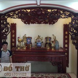 Cửa võng thờ gỗ gụ đẹp tinh xảo