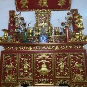 Thiết kế trang trí bàn thờ gia tiên sơn son thếp vàng