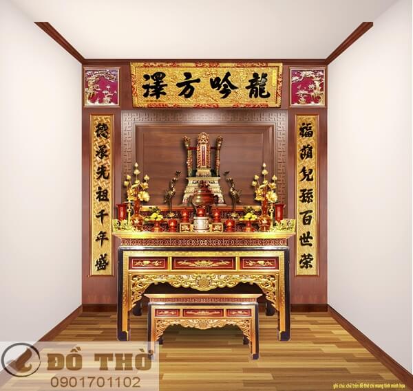 Mẫu Phòng Thờ Gia Tiên Đẹp Hiện Đại Trên Thiết Kế 3D - Đồ Thờ Tượng Phật