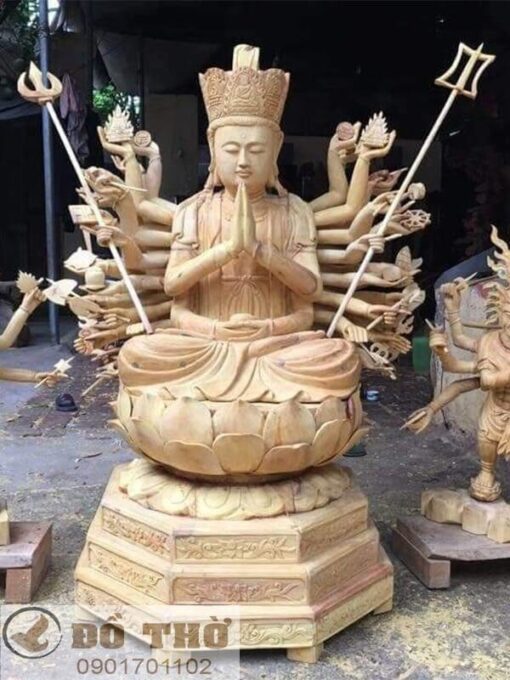 Tượng Phật Thiên Thủ Thiên Nhãn bằng gỗ mít