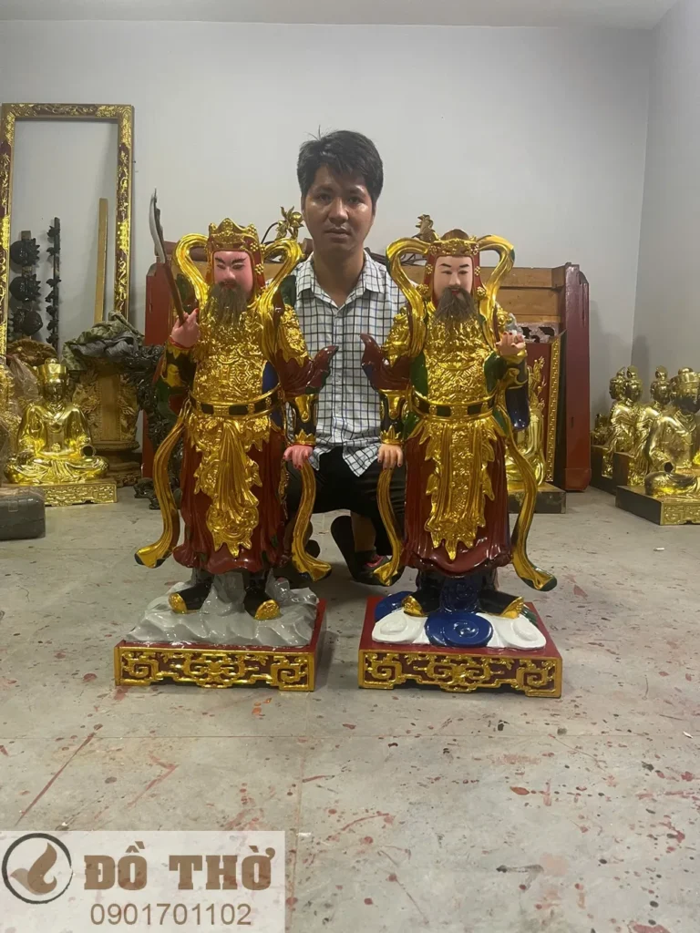 Tượng thờ Tứ Phủ của cơ sở sản xuất Đồ Thờ Cúng Tâm Linh tại làng nghề Sơn Đồng