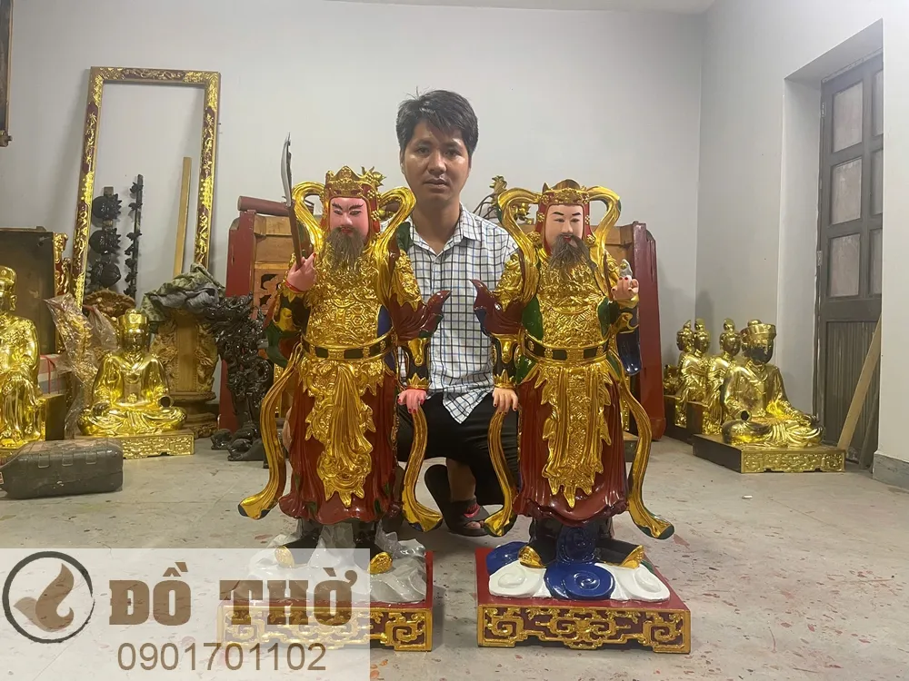 Tượng thờ Tứ Phủ của cơ sở sản xuất Đồ Thờ Cúng Tâm Linh tại làng nghề Sơn Đồng
